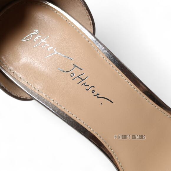 Betsey Johnson Rina Silver Rhinestone Crystal Block Heel Sandals Size 9 - Picture 8 of 10